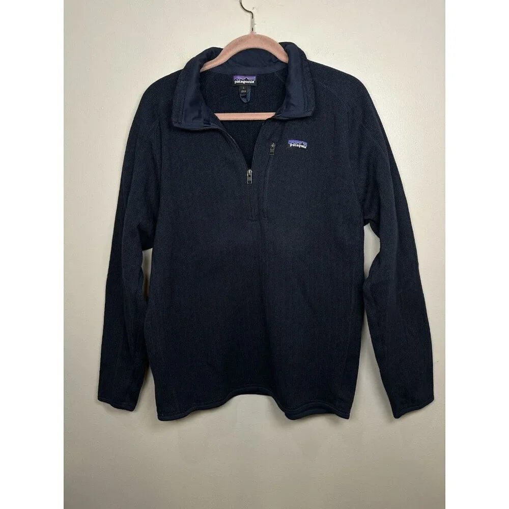 Patagonia Better Sweater 1/4 Zip Pullover Jacket Men's Large Black Fleece Hiking